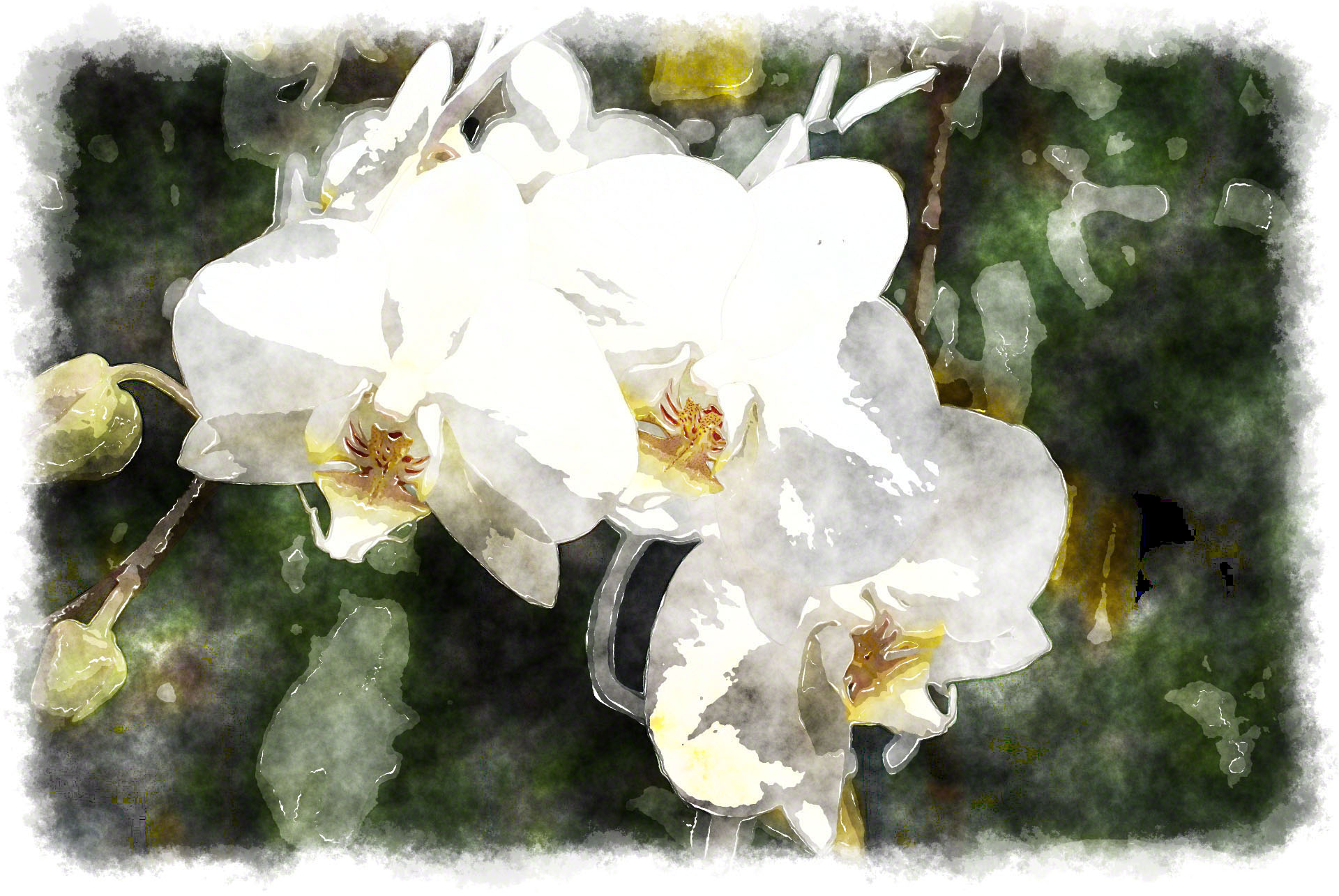 White Orchid Painting